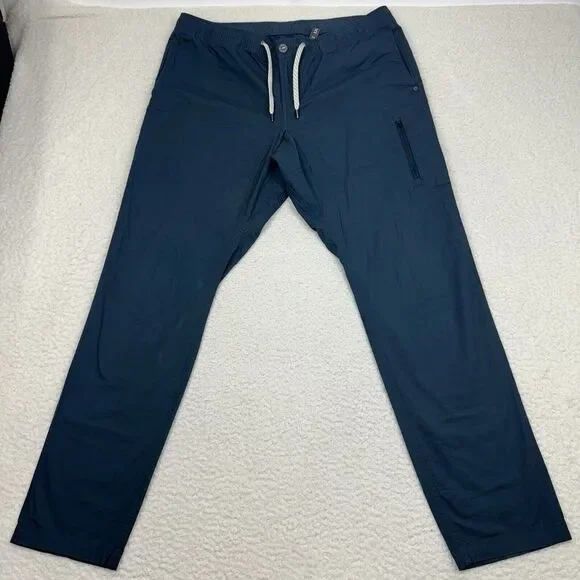 VUORI Ripstop Drawstring Pants Mens XXL Blue V412 Workout Active Lightweight Jog - Picture 2 of 9